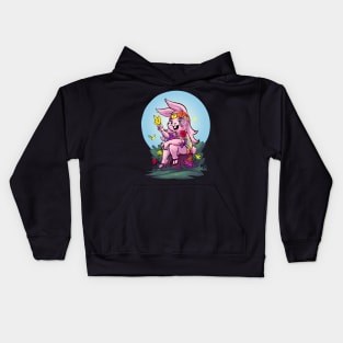 Groovy Hippy Bunny Kids Hoodie